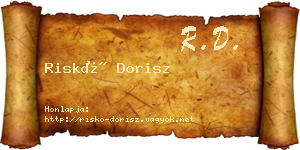 Riskó Dorisz névjegykártya